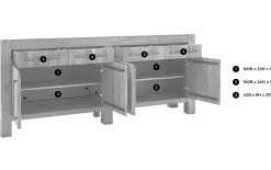 Anrichte Roots 4 Türen 4 Schubladen