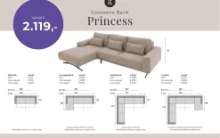 Bank Princess met Elektrisch Uitschuifbaar Zitvlak