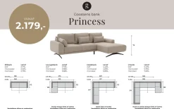 Bank Princess met Elektrisch Uitschuifbaar Zitvlak