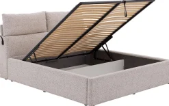 Bedframe Misty met verstelbaar hoofdeinde incl. lattenbodems + opbergruimte
